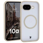 Etui z pierścieniem magnetycznym Bizon Case MatteO do Google Pixel 10a, przydymione-beżowe