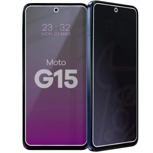 Prywatyzujące szkło hybrydowe Bizon Hybrid Shadow do Motorola Moto G15, matowe