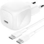Ładowarka sieciowa USB-C PD 3.1, 45W, Belkin Boost Compact, kabel USB-C, biała