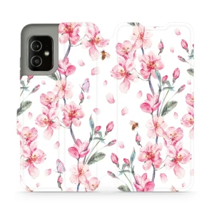 Etui z klapką do Asus Zenfone 8, Mobiwear Book, różowa wiosna