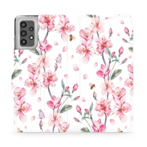 Etui z klapką do Galaxy A32 4G, Mobiwear Book, różowa wiosna