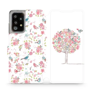 Etui z klapką do Galaxy A52, Mobiwear Book, różowy gaj