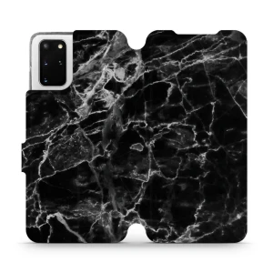 Etui z klapką do Galaxy S20 Plus, Mobiwear Book, czarny marmur