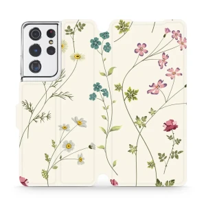Etui z klapką do Galaxy S21 Ultra, Mobiwear Book, polne kwiaty