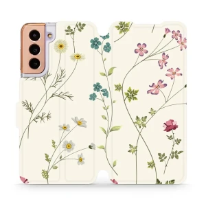 Etui z klapką do Galaxy S21, Mobiwear Book, polne kwiaty