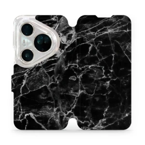 Etui z klapką do Huawei Pura 80 Ultra, Mobiwear Book, czarny marmur