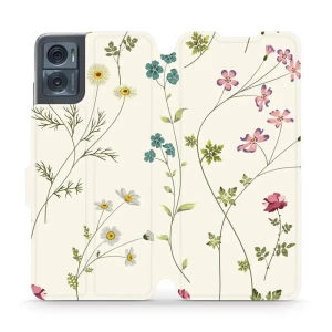 Etui z klapką do Motorola Moto E22i, Mobiwear Book, polne kwiaty