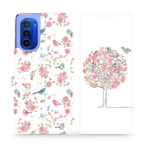 Etui z klapką do Motorola Moto G51 5G, Mobiwear Book, różowy gaj