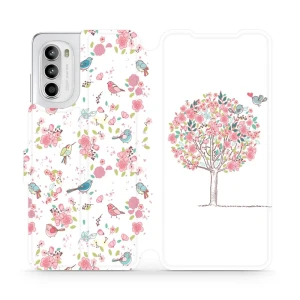 Etui z klapką do Motorola Moto G52, Mobiwear Book, różowy gaj