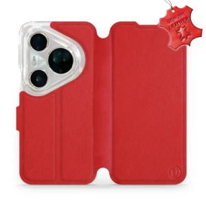 Etui z naturalnej skóry do Huawei Pura 80 Ultra, Mobiwear Leather, czerwone