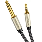 Kabel Ugreen AV127 audio TRS mini jack 3,5 mm do jack 6,35 mm, 3m, czarno-szary