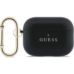 Etui Guess Grained PU Classic Logo do  AirPods Pro 3, czarne