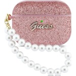 Etui Guess Glitter Pearl Strap do  AirPods Pro 3, różowe