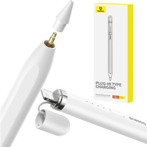 OUTLET: Rysik Baseus Smooth Writing 2 dla iPad / iPad Pro / iPad Air / Mini + kabel USB-A - Lightning, biały