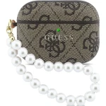 Etui Guess 4G Pearl Strap do  AirPods Pro 3, brązowe