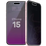 Prywatyzujące szkło hybrydowe Bizon Hybrid Shadow do iPhone 15, matowe
