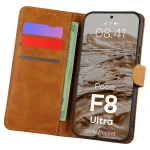 Etui z klapką Bizon Case Pocket do Xiaomi POCO F8 Ultra, brązowe