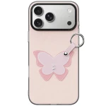 Etui ze smyczką Dux Ducis Luvy do iPhone 17 Pro Max, różowe z motylem