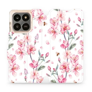 Etui z klapką do Honor X7d 4G/5G / Honor 400 Smart 4G/5G, Mobiwear Book, różowa wiosna