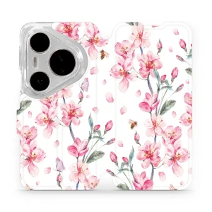 Etui z klapką do Huawei Pura 80 Pro / Huawei Pura 80 Pro Plus, Mobiwear Book, różowa wiosna