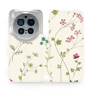Etui z klapką do Vivo X300 Pro, Mobiwear Book, polne kwiaty