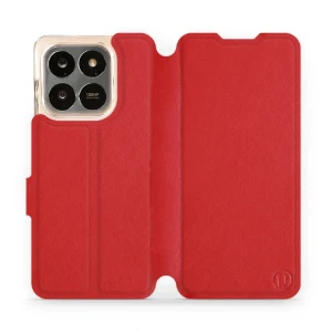 Etui z naturalnej skóry do Honor X7d 4G/5G / Honor 400 Smart 4G/5G, Mobiwear Leather, czerwone