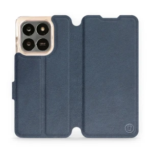 Etui z naturalnej skóry do Honor X7d 4G/5G / Honor 400 Smart 4G/5G, Mobiwear Leather, granatowe