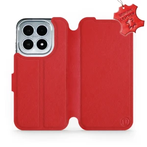 Etui z naturalnej skóry do Xiaomi 17, Mobiwear Leather, czerwone