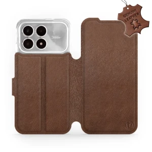 Etui z naturalnej skóry do Xiaomi POCO F8 Pro, Mobiwear Leather, brązowe