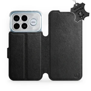 Etui z naturalnej skóry do Xiaomi POCO F8 Ultra, Mobiwear Leather, czarne