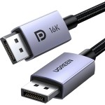 Kabel Ugreen DP118 DisplayPort 2.1, 16K / 60Hz, 80Gb/s, 2 m, szary
