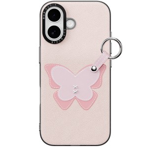 Etui ze smyczką Dux Ducis Luvy do iPhone 17, różowe z motylem
