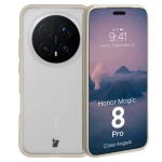 Etui Bizon Case Angelo do Honor Magic8 Pro, półprzezroczyste z beżową ramką