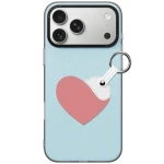 Etui ze smyczką Dux Ducis Luvy do iPhone 17 Pro, niebieske z różowym sercem