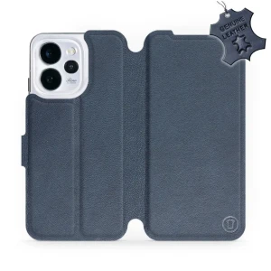 Etui z naturalnej skóry do Oppo Reno 15, Mobiwear Leather, granatowe