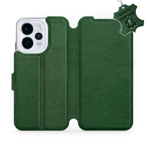 Etui z naturalnej skóry do Oppo Reno 15, Mobiwear Leather, zielone