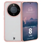 Etui Bizon Case Angelo do Honor Magic8 Lite, półprzezroczyste z jasnoróżową ramką