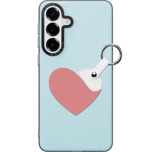 Etui ze smyczką Dux Ducis Luvy do Galaxy S26, niebieske z różowym sercem