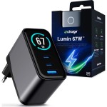 Ładowarka sieciowa GaN z wyświetlaczem TFT, 2x USB-C / 1x USB-A, PD 67W, 3mk incharge Lumin, czarna