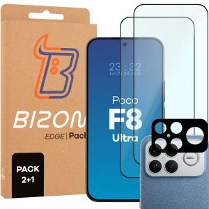2x Szkło + szybka na aparat Bizon Edge Pack do Xiaomi POCO F8 Ultra