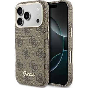 Etui Guess Script 4G Logo do MagSafe do iPhone 17 Pro Max, brązowe