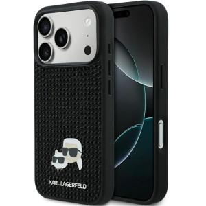 Etui Karl Lagerfeld HardCase Rhinestone Karl and Choupette Pin do iPhone 17 Pro, czarne