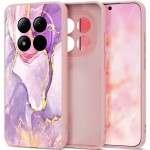 Etui silikonowe Tech-Protect Icon do Xiaomi Redmi Note 15 Pro 5G, różowe z marmurowym wzorem