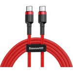 Kabel Baseus Cafule 60W 3A USB-C do USB-C 1m, czerwono-czarny