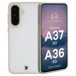 Etui Bizon Case Angelo do Galaxy A37 5G / Galaxy A36 5G, półprzezroczyste z beżową ramką