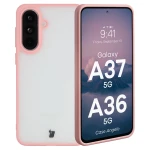 Etui Bizon Case Angelo do Galaxy A37 5G / Galaxy A36 5G, półprzezroczyste z jasnoróżową ramką