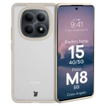 Etui Bizon Case Angelo do Xiaomi Redmi Note 15 / POCO M8 5G, półprzezroczyste z beżową ramką