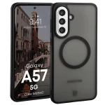 Etui z pierścieniem magnetycznym Bizon Case MatteO do Galaxy A57 5G, przydymione-czarne