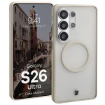 Etui z pierścieniem magnetycznym Bizon Case MatteO do Galaxy S26 Ultra, przydymione-beżowe