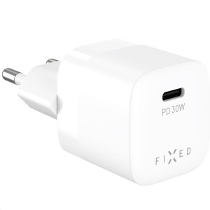 Ładowarka sieciowa GaN USB-C PD 3.0, 30W, Fixed Mini PD 30 GaN Charger, QC 4.0+, AFC, FCP, SCP, kompaktowa, biała